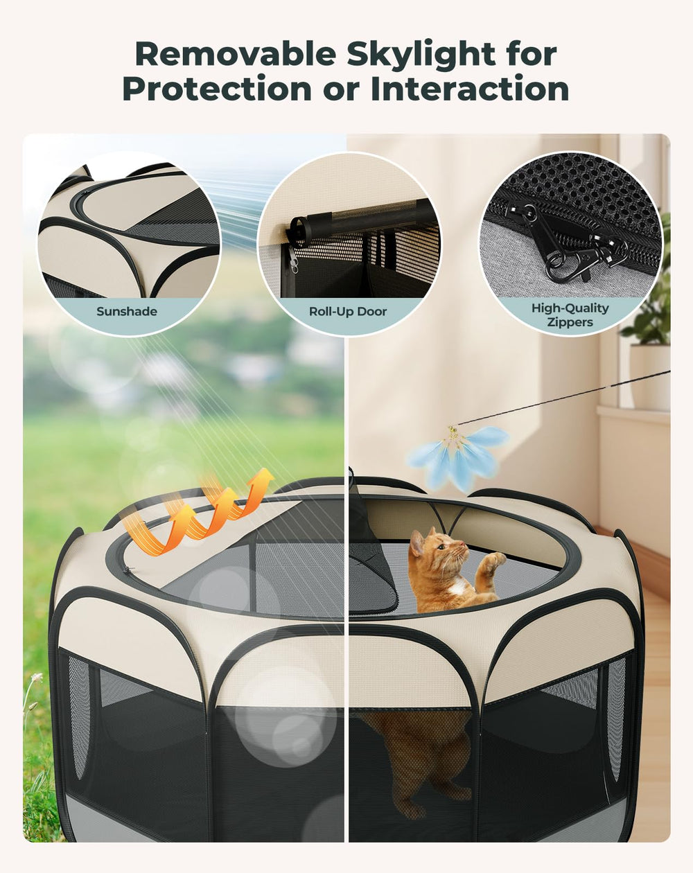 Petcozife jaula-de-juego plegable-con-funda transporte cómodo.