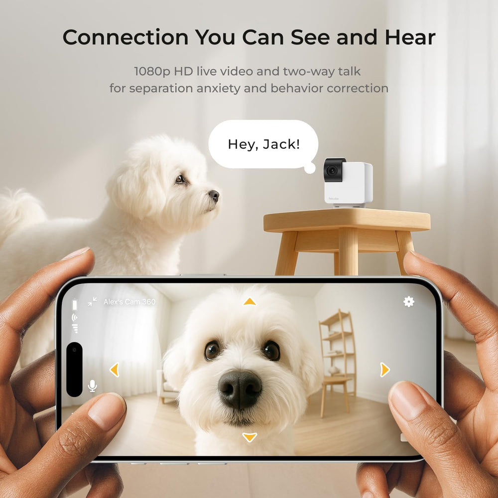 Petcube Cam360: audio bidireccional para conversar y tranquilizar a tu mascota.