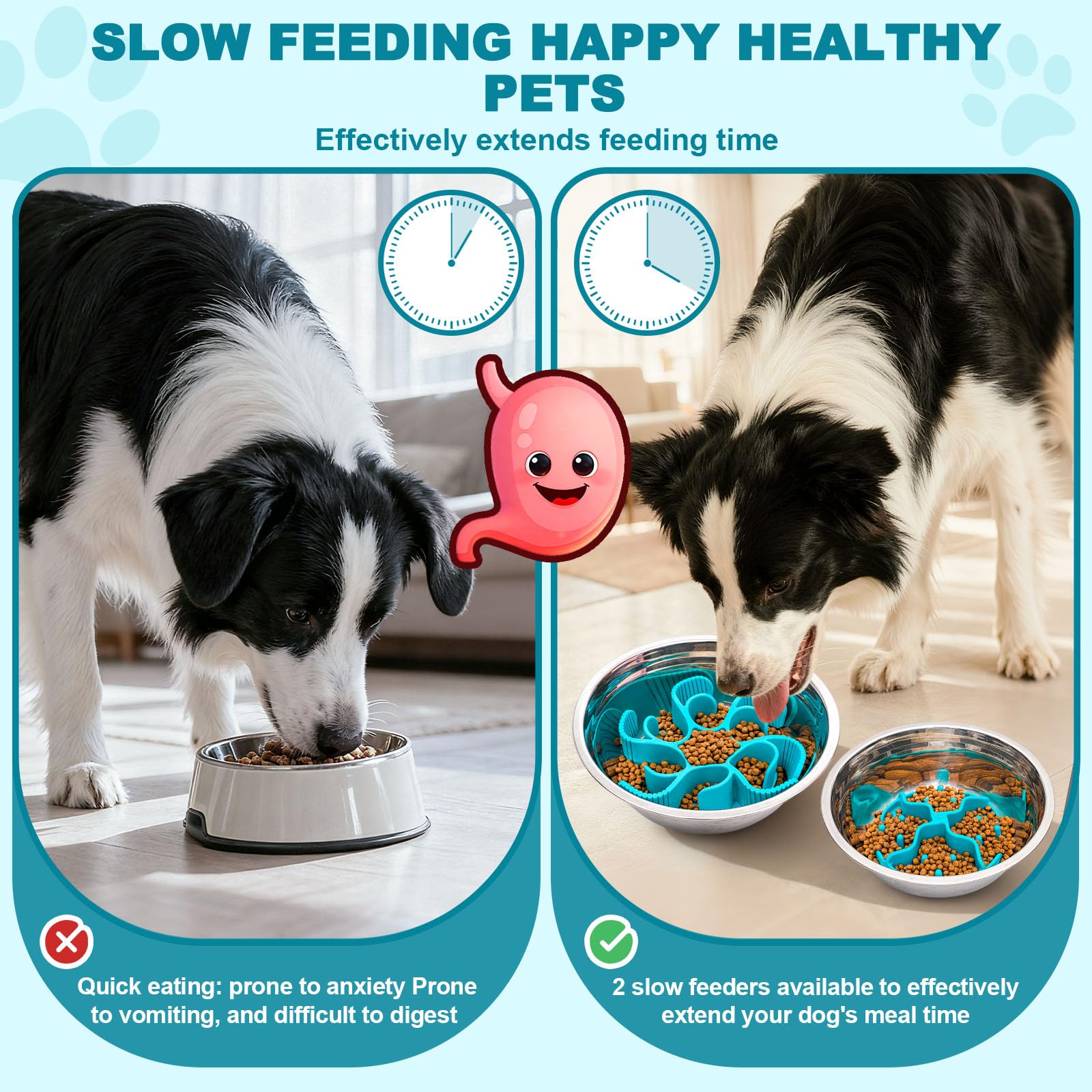 PETDOGRE inserto lento grilla multi para tazones, adapta velocidad de comida.