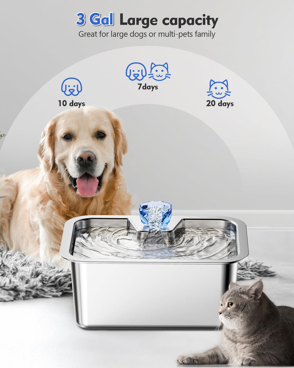 PETDOTT dispensador multi-mascotas, ideal para hogares con varias mascotas.