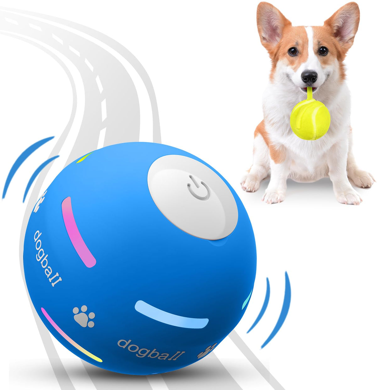 PetDroid bola interactiva con sensor de movimiento para perros, diversión automática.