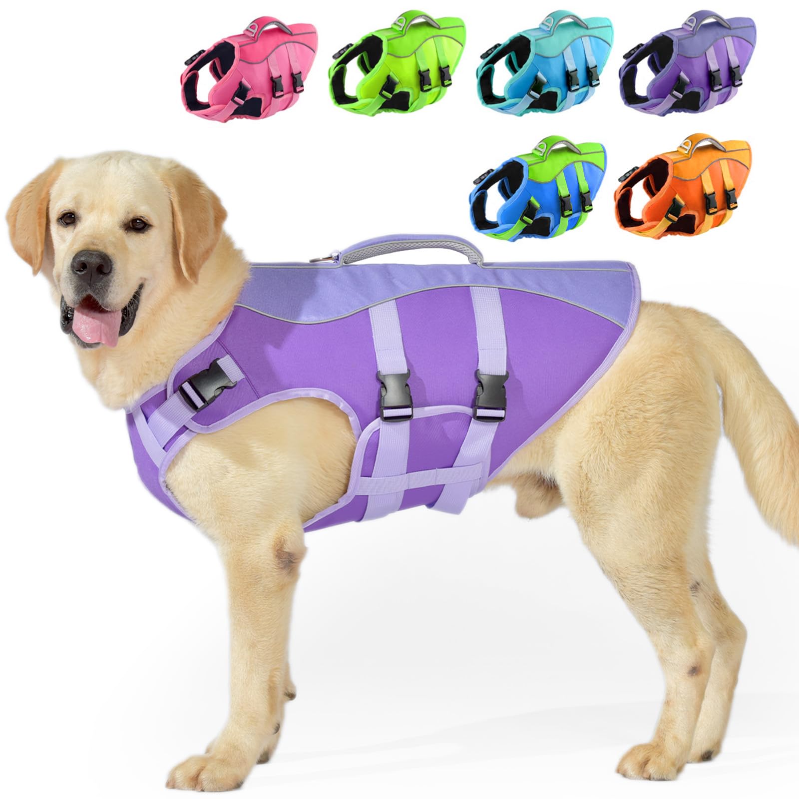 PETDSH chaleco salvavidas para perro mediano con costuras reforzadas para mayor durabilidad.