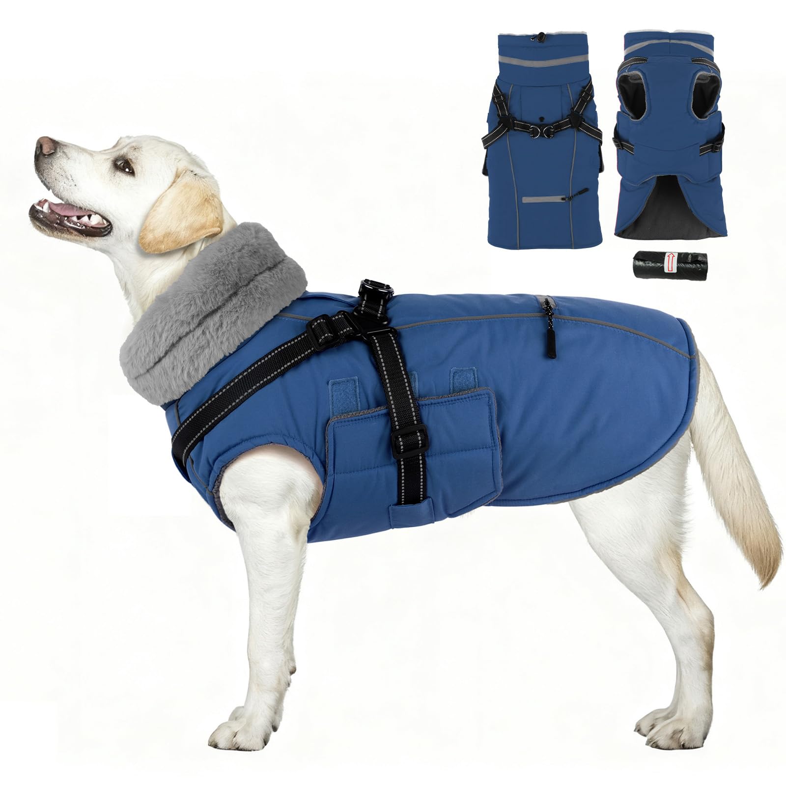 PETDSH chaqueta para perro con arnés integrado, paseos seguros