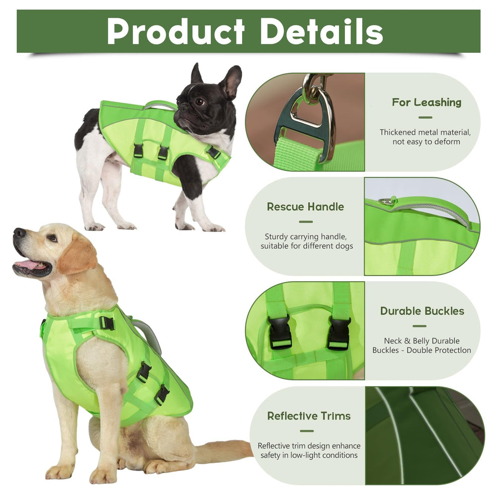 PETDSH chaqueta salvavidas para perro pequeño, colores brillantes y reflectantes para mejor visibilidad