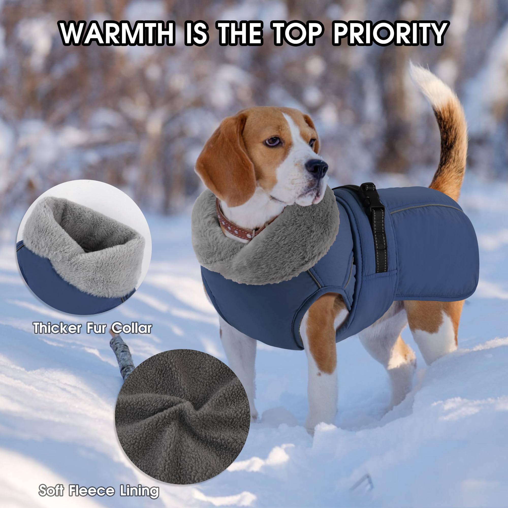 PETDSH cremallera impermeable con orificio para correa, mantiene al perro seco