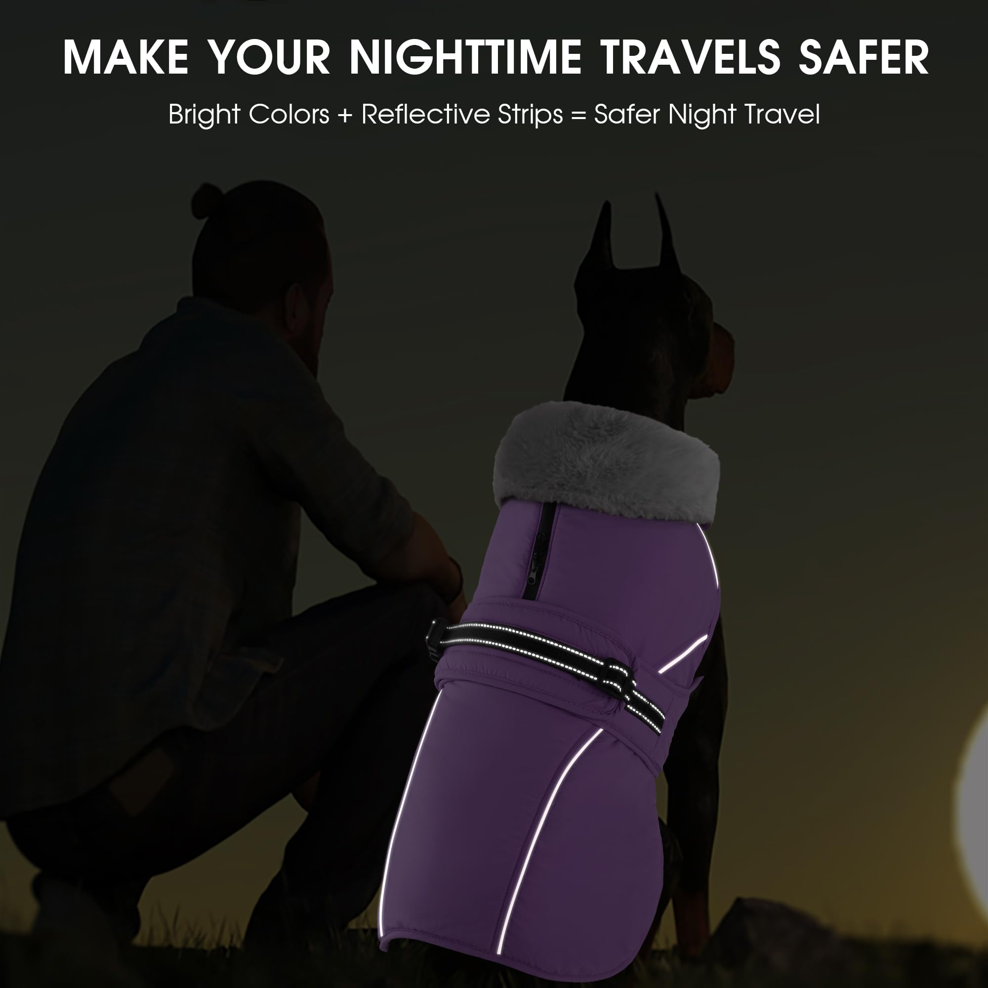 PETDSH chaqueta con tiras Reflectantes laterales para mejor visibilidad nocturna
