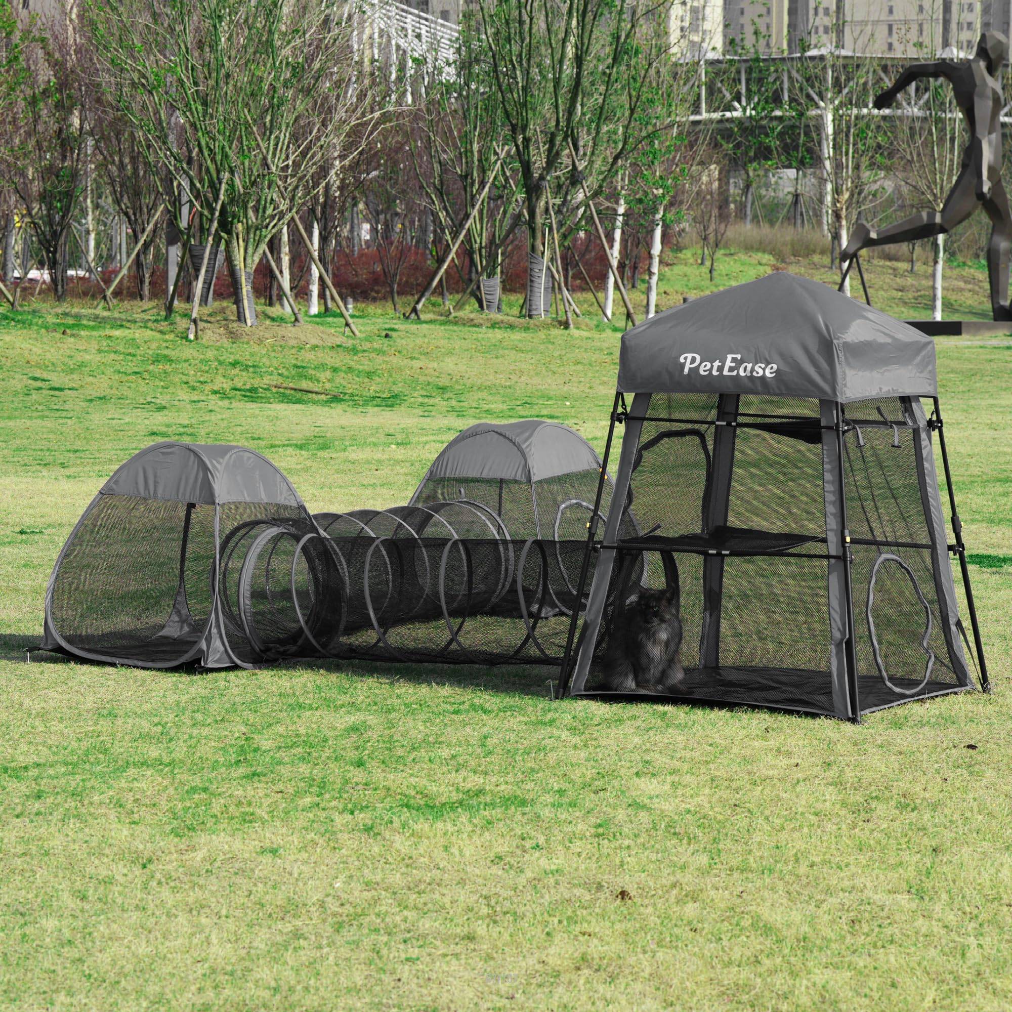 PETEASE base-clavos-terreno: fijación segura en césped o terraza.