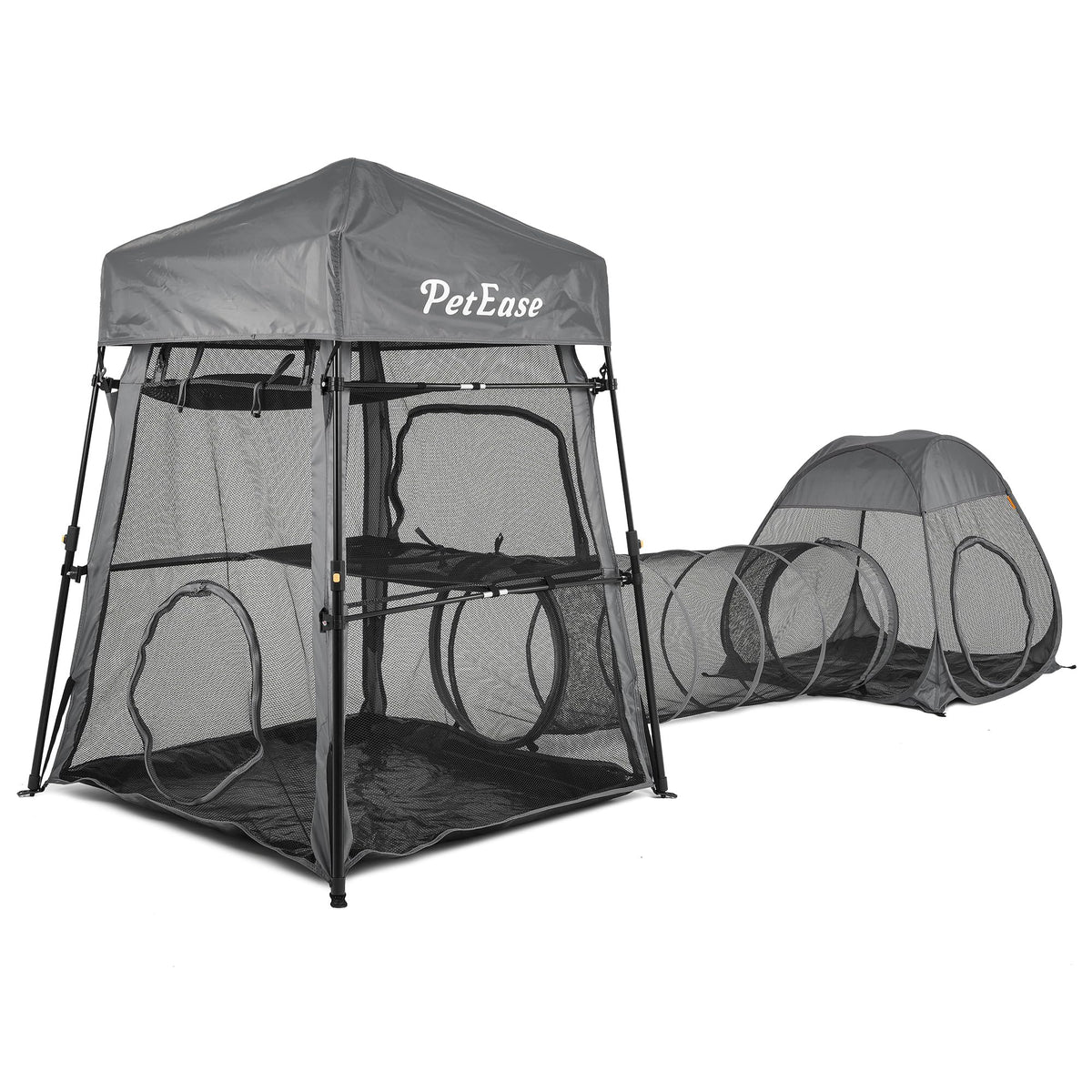 PETEASE torre-gato-3en1: torre estable para gatos, ideal para descanso y juego.
