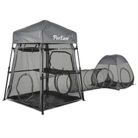 PETEASE torre-gato-3en1: torre estable para gatos, ideal para descanso y juego.