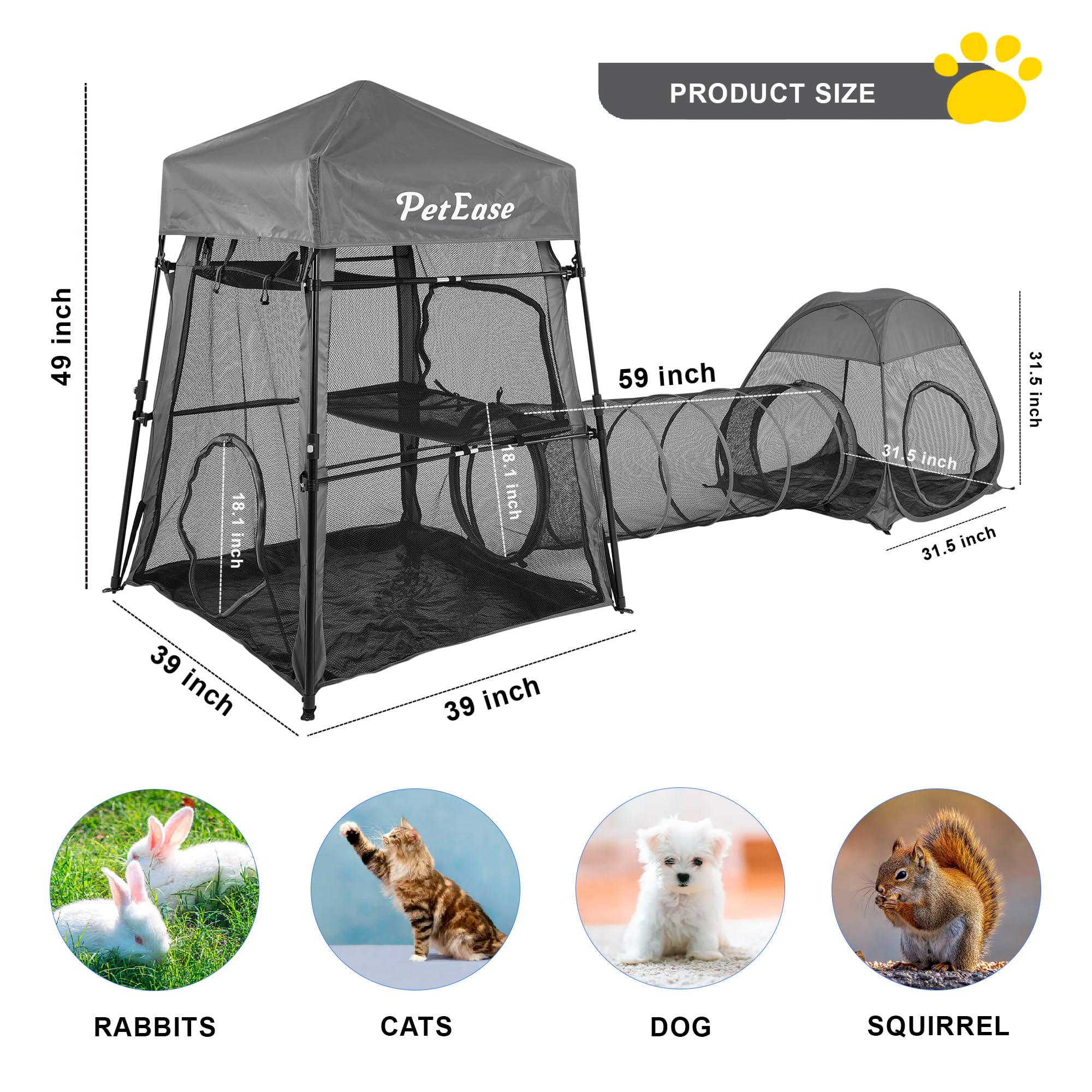 PETEASE tunel-gato-desplegable: túnel interactivo para explorar y activar la curiosidad.