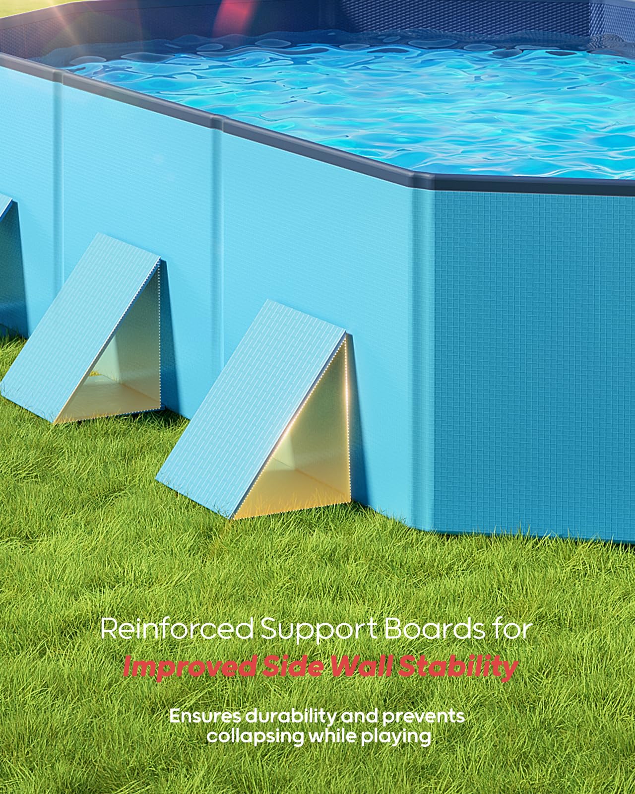 Peteast piscina con base antideslizante estable incluso en superficies irregulares