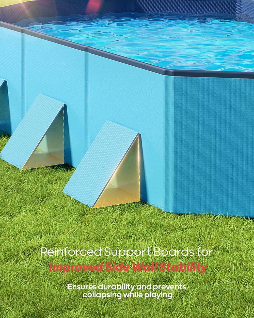 Peteast piscina con base antideslizante estable incluso en superficies irregulares