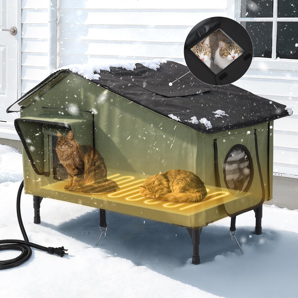 PETEMPO casa-gato-caliente-exterior, calor suave para felinos en exteriores