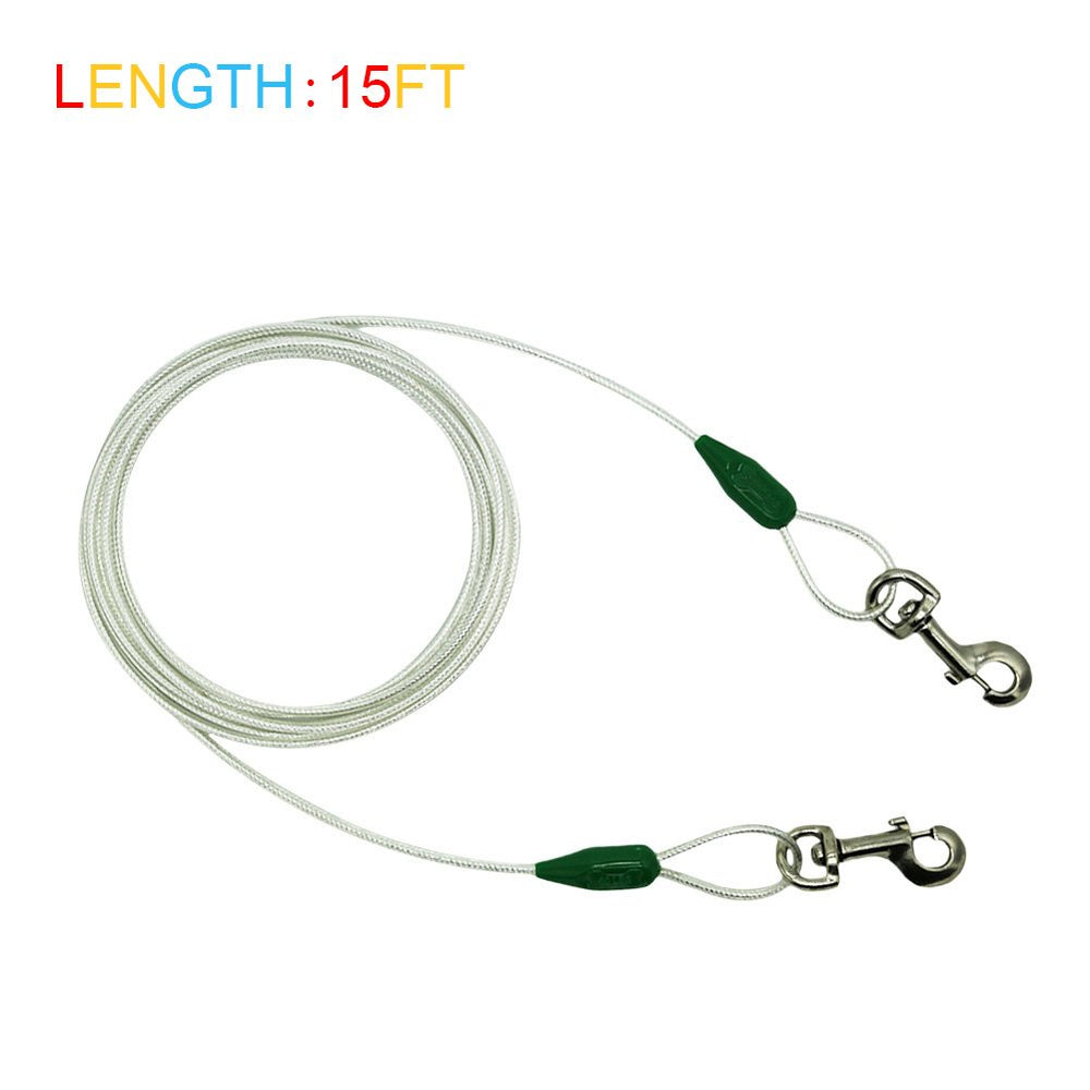 Petest cable de acero con ganchos giratorios, durabilidad para paseos.