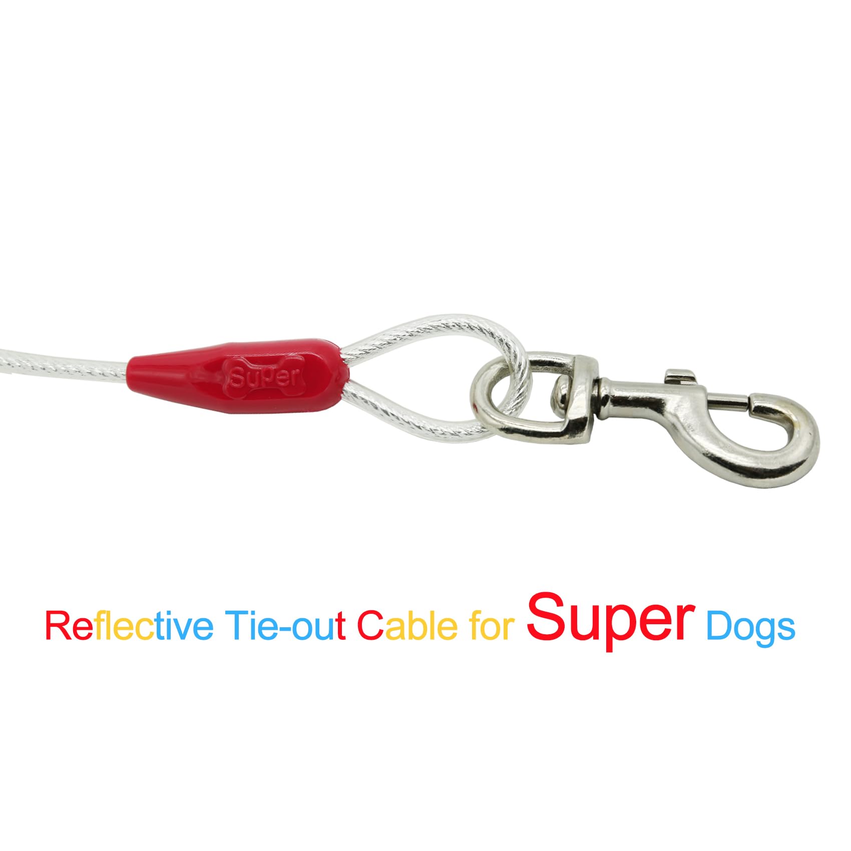 Petest cable de acero ofrece robustez para perros de hasta 250 libras.