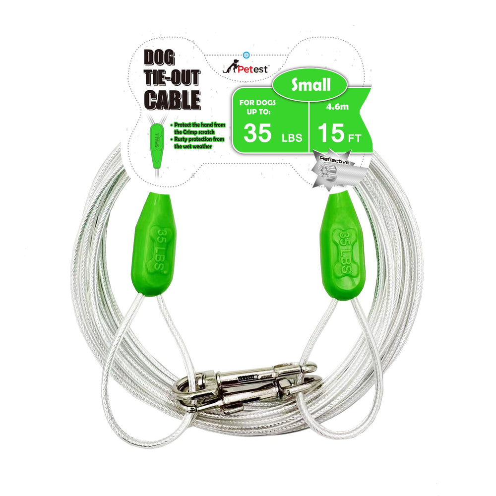 Petest cable de amarre de 15 pies para perros pequeños facilita supervisión y libertad al aire libre.