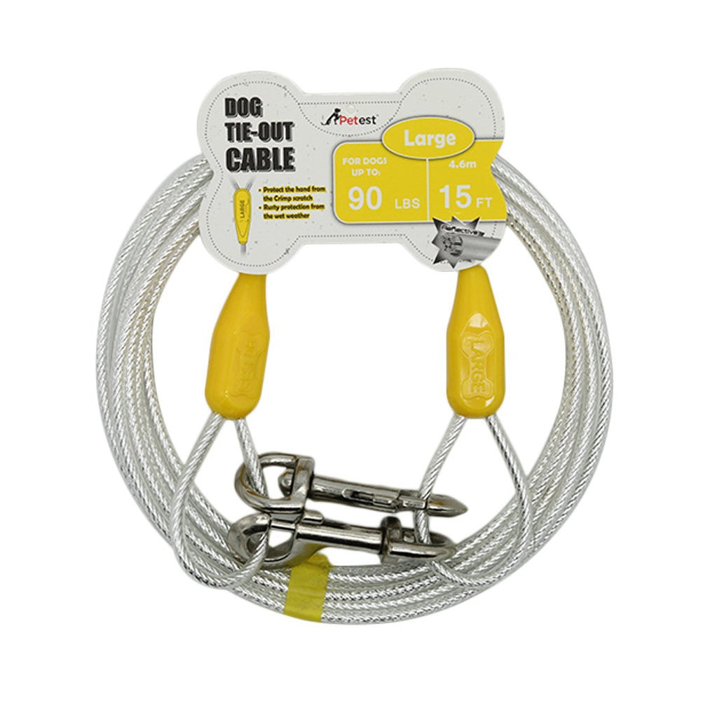 Petest cable reflectivo de 15 ft para perros grandes, ideal para paseos nocturnos.