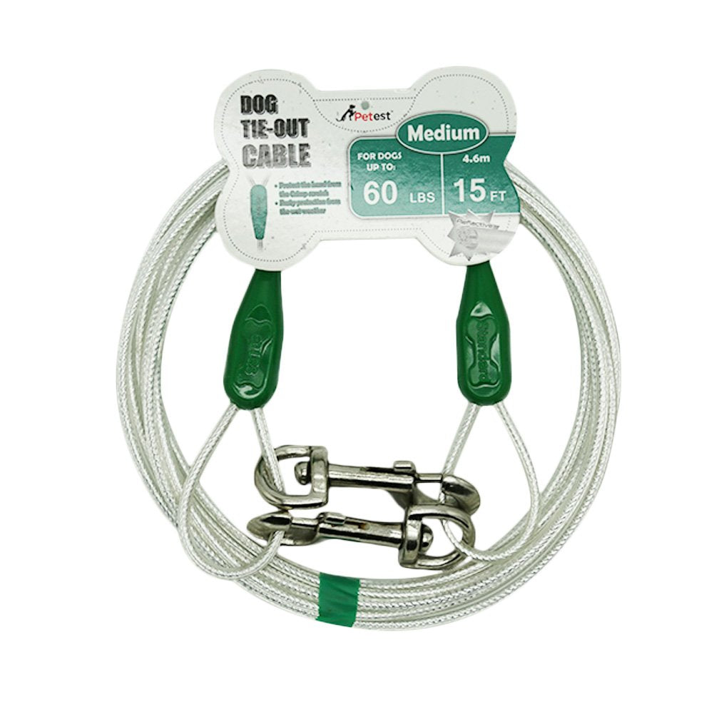 Petest cable reflectivo de 15 pies para perro mediano, seguridad nocturna.