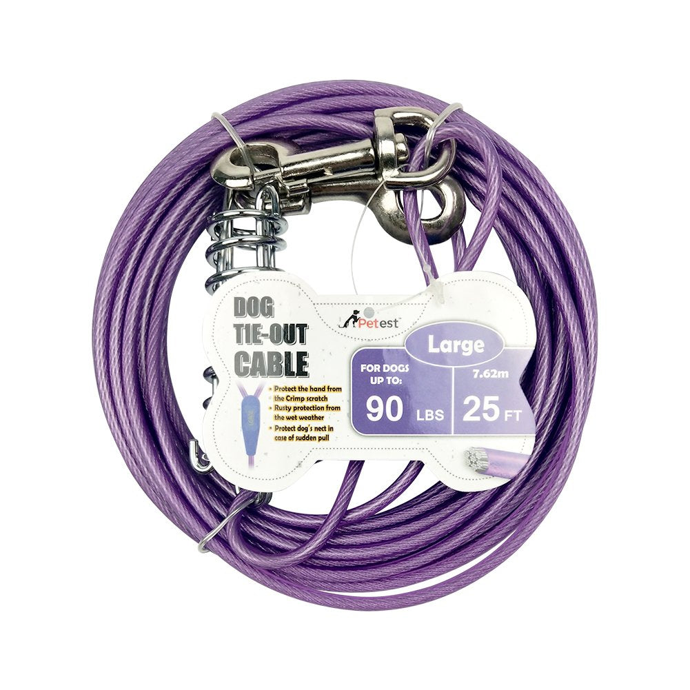 Petest cable sujeción 25 pies para perros grandes, libertad al aire libre con seguridad.