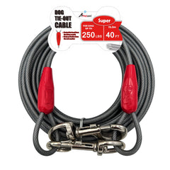 Petest cable sujecion 40ft para perros grandes, ideal para uso exterior.