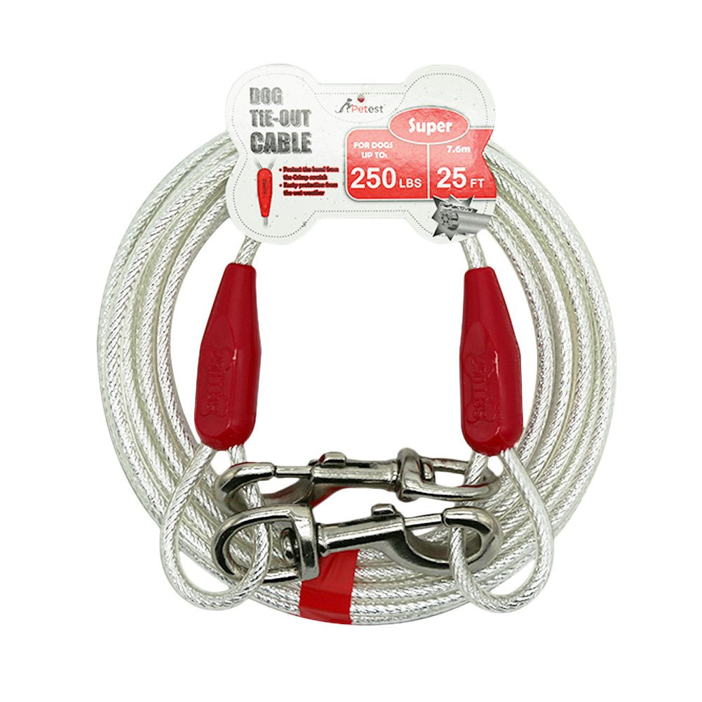 Petest cable reflectante de 25 pies para perros grandes, libertad segura.