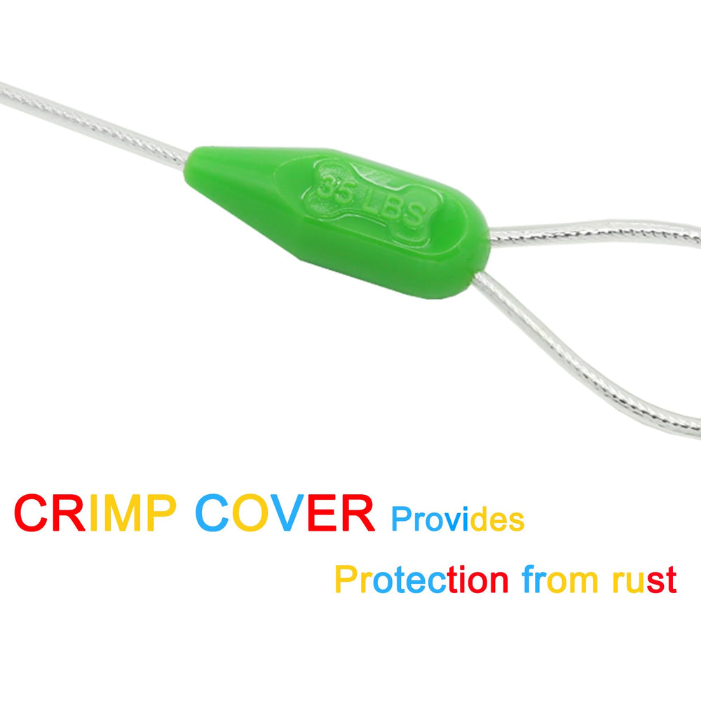 Petest protecciones crimp protegen extremos del cable contra lluvia.