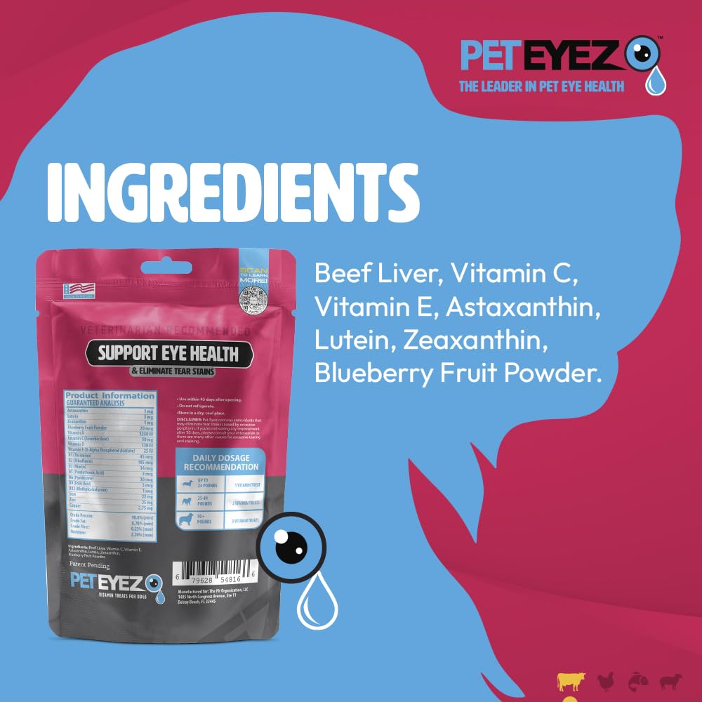 PetEyez galletas vitamínicas, detalle de galleta, sabor agradable para perros.