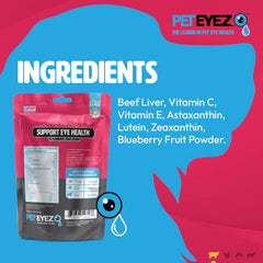 PetEyez galletas vitamínicas, detalle de galleta, sabor agradable para perros.
