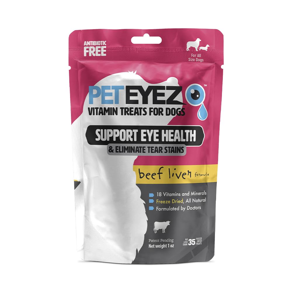 PetEyez galletas vitamínicas para perros, empaque visible, snack práctico.