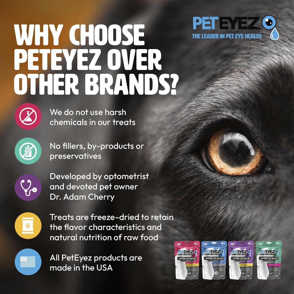 PetEyez uso diario con toallitas faciales para cuidado ocular.