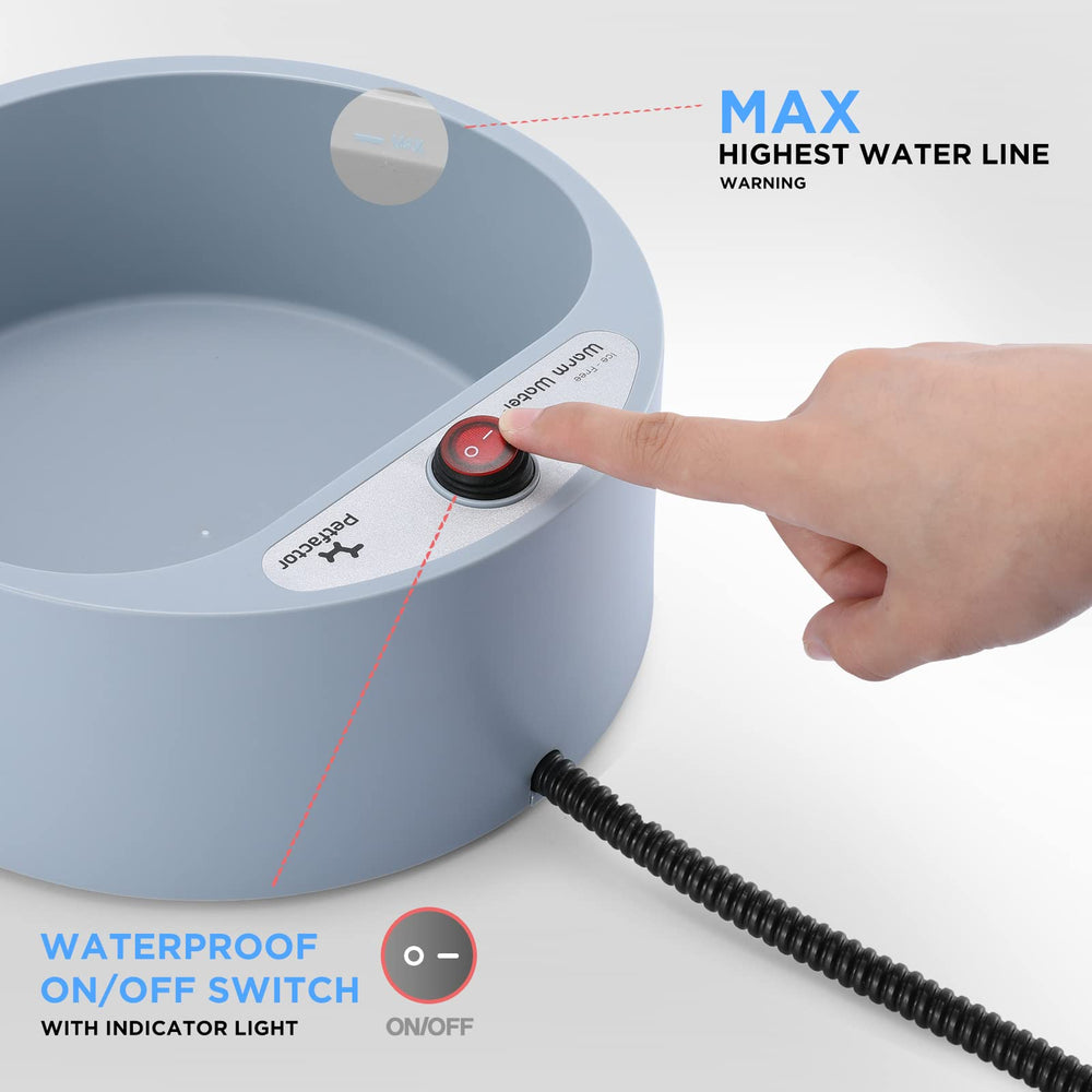 Petfactors apagado automático al faltar agua, previene fallos y seguridad.