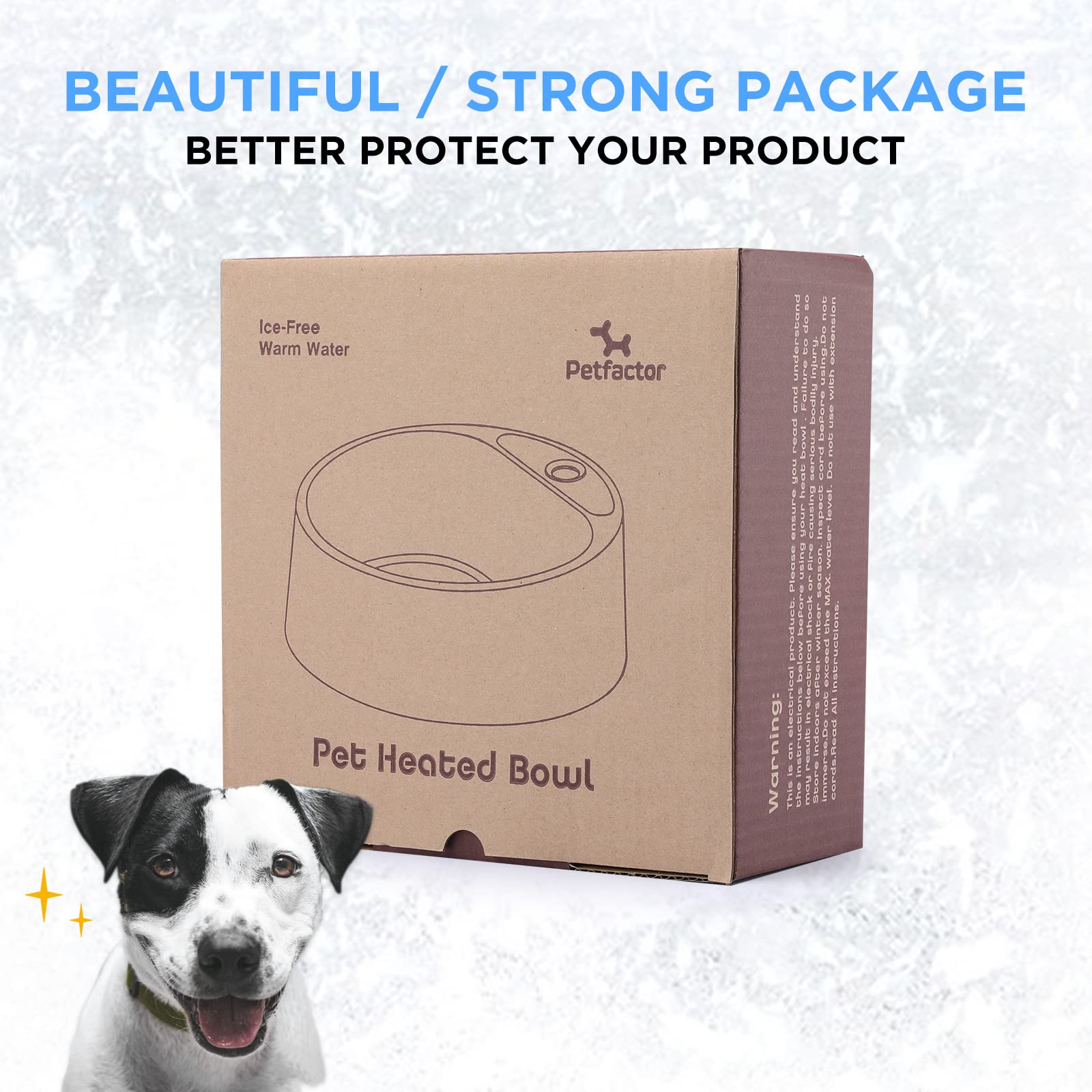 Petfactors uso exterior en invierno para animales que requieren agua fresca.