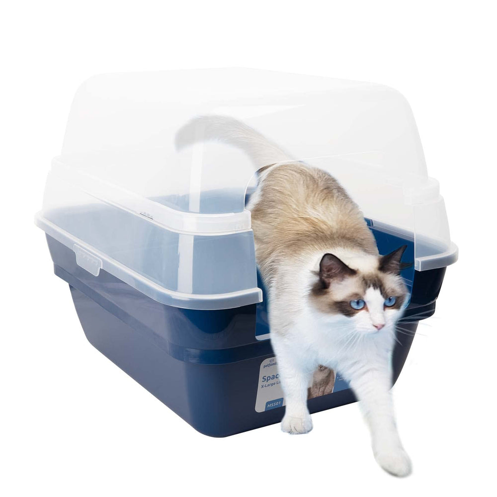 Petfamily caja de arena para gatos con tapa transparente, mantiene el área limpia