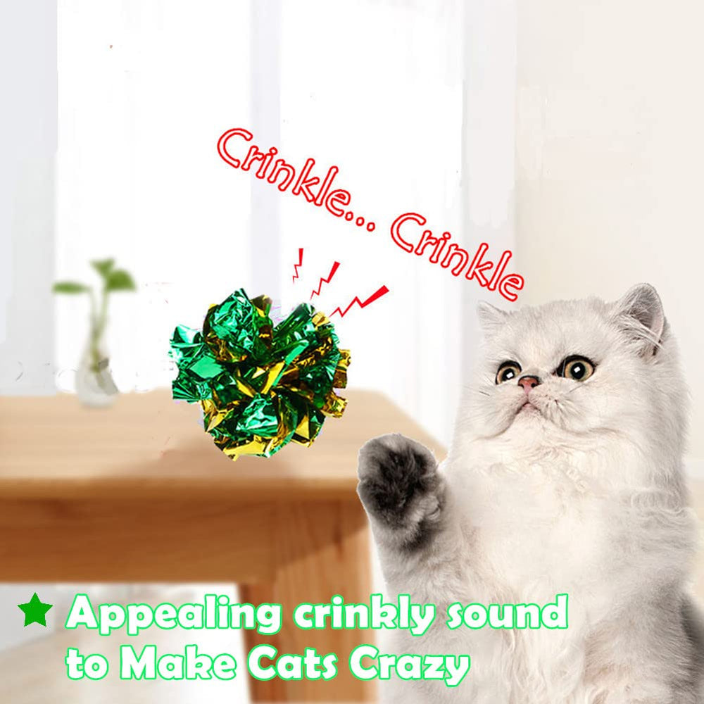 PETFAVORITES juguete felino crujiente con sonido para ejercicio suave.