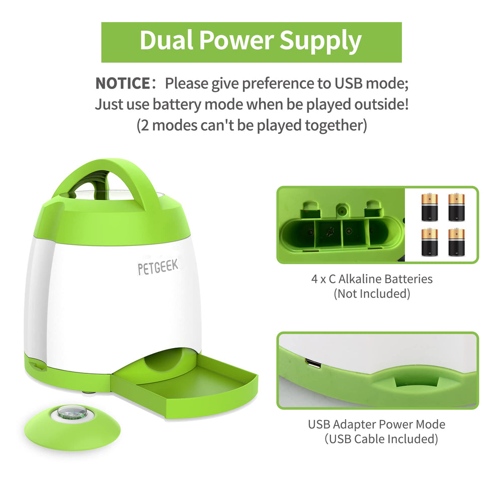 PETGEEK dispensador con ventana ajustable para liberar golosinas con precisión.