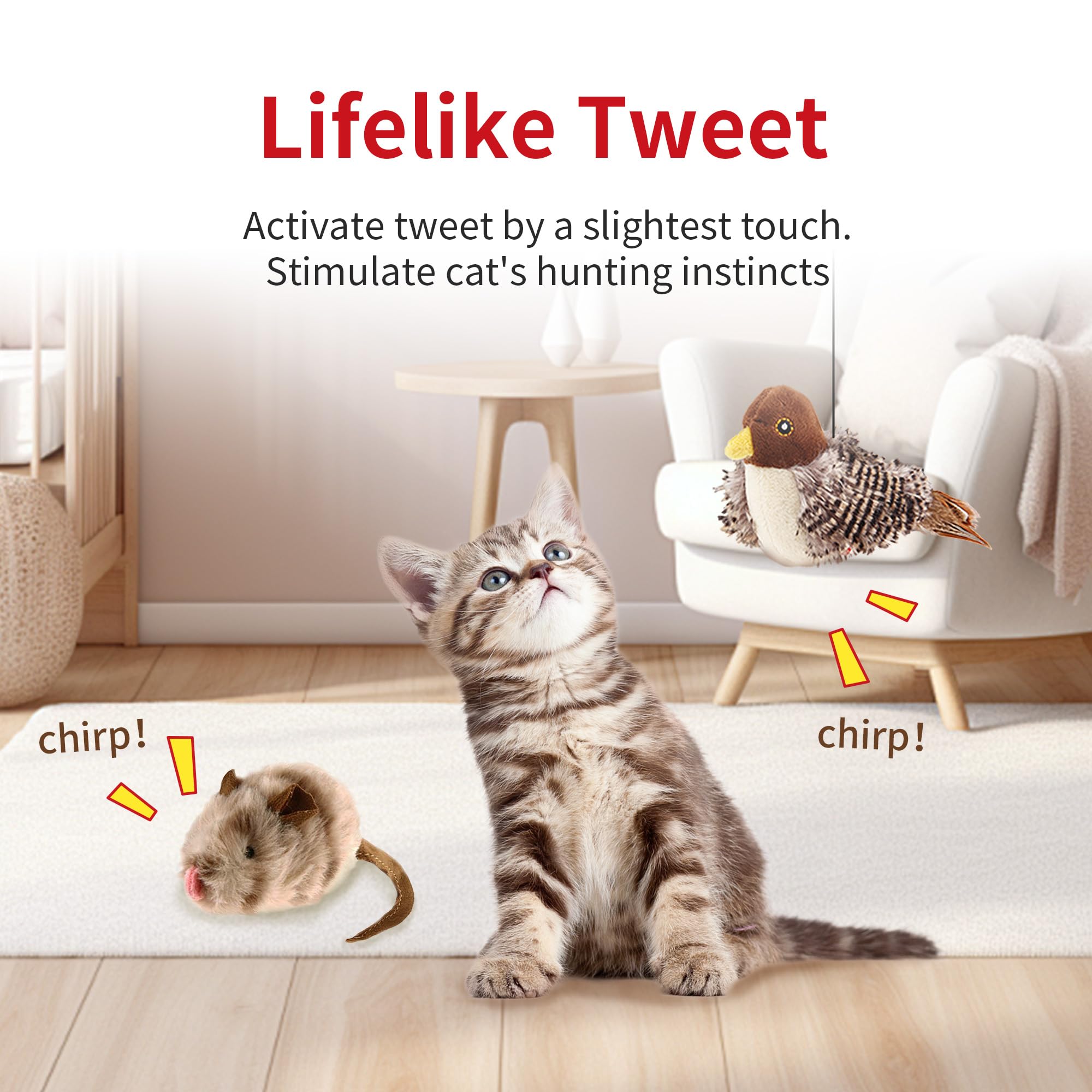 PETGEEK Gigwi colgante-anilla, diseño interactivo para jugar con gatos.