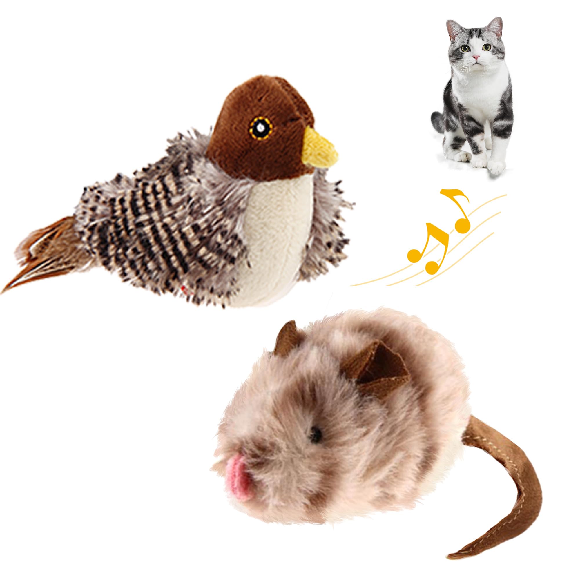 PETGEEK Gigwi pajaro-realista, estimula caza interior en gatos.