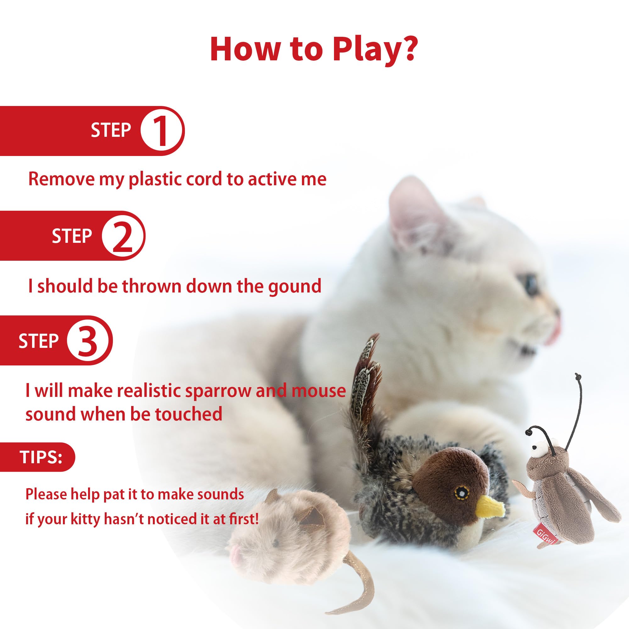 PETGEEK GiGwi sensor de movimiento integrado para juego autónomo