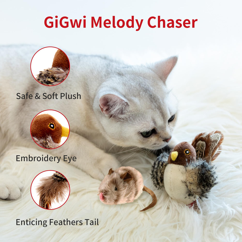 PETGEEK Gigwi sensor-movimiento, se activa con el roce del gato.