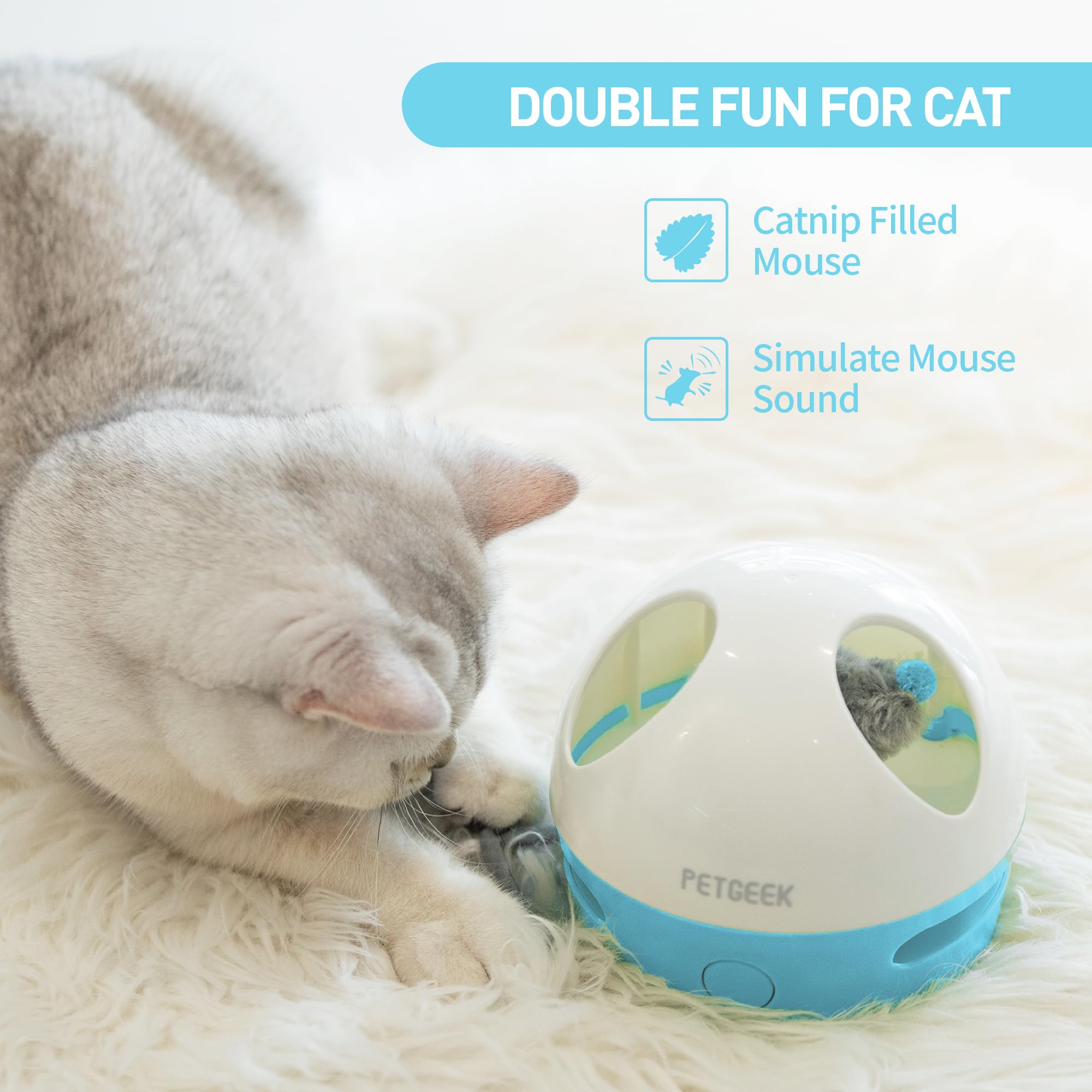 PETGEEK Hidey Mouse emite chirrido para estimular el juego del gato