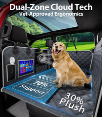 PetGenie hamaca para perros con base dura, mantiene el asiento estable.