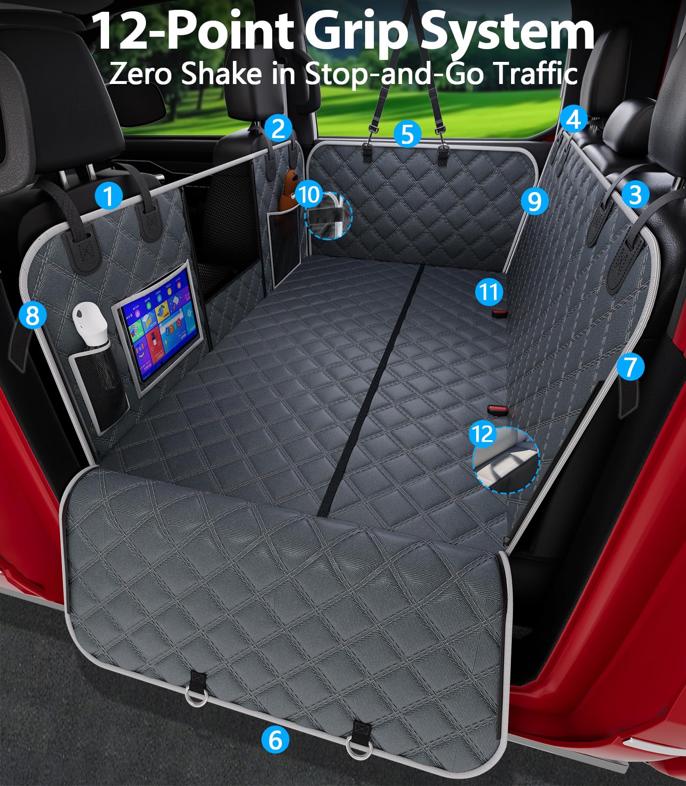 PetGenie talla universal para SUV mediano, se adapta a varios vehículos.
