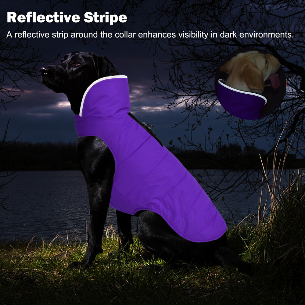 Petglad capa invierno para perros, cuello alto confortable protege orejas del frío