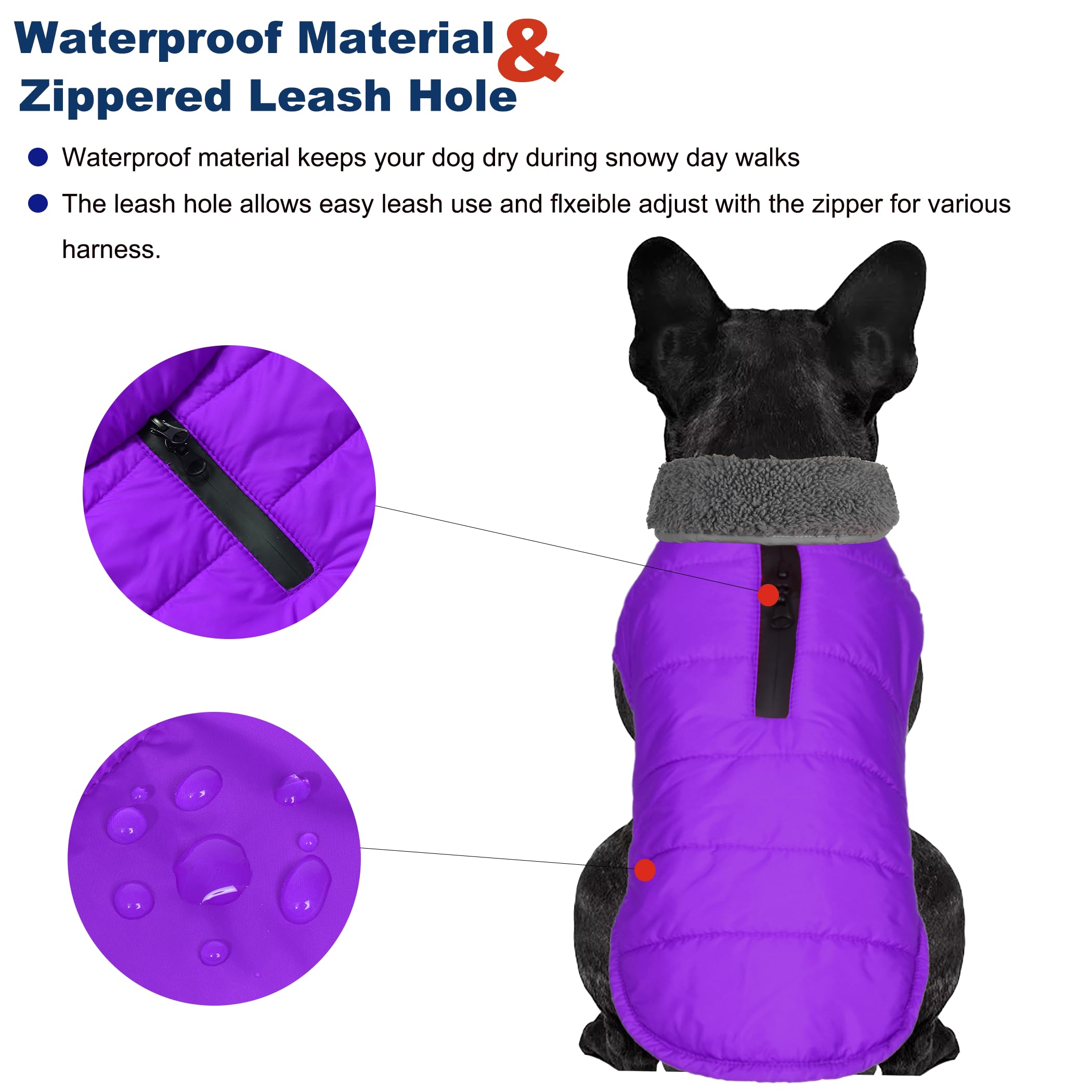Petglad capa invierno para perros, forro felpa cálido para mayor comodidad