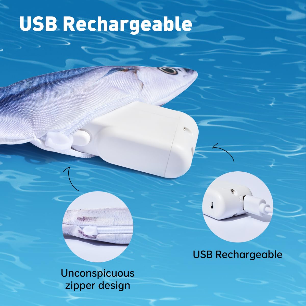 Petgravity pez flotante realista detalle del sistema de toque