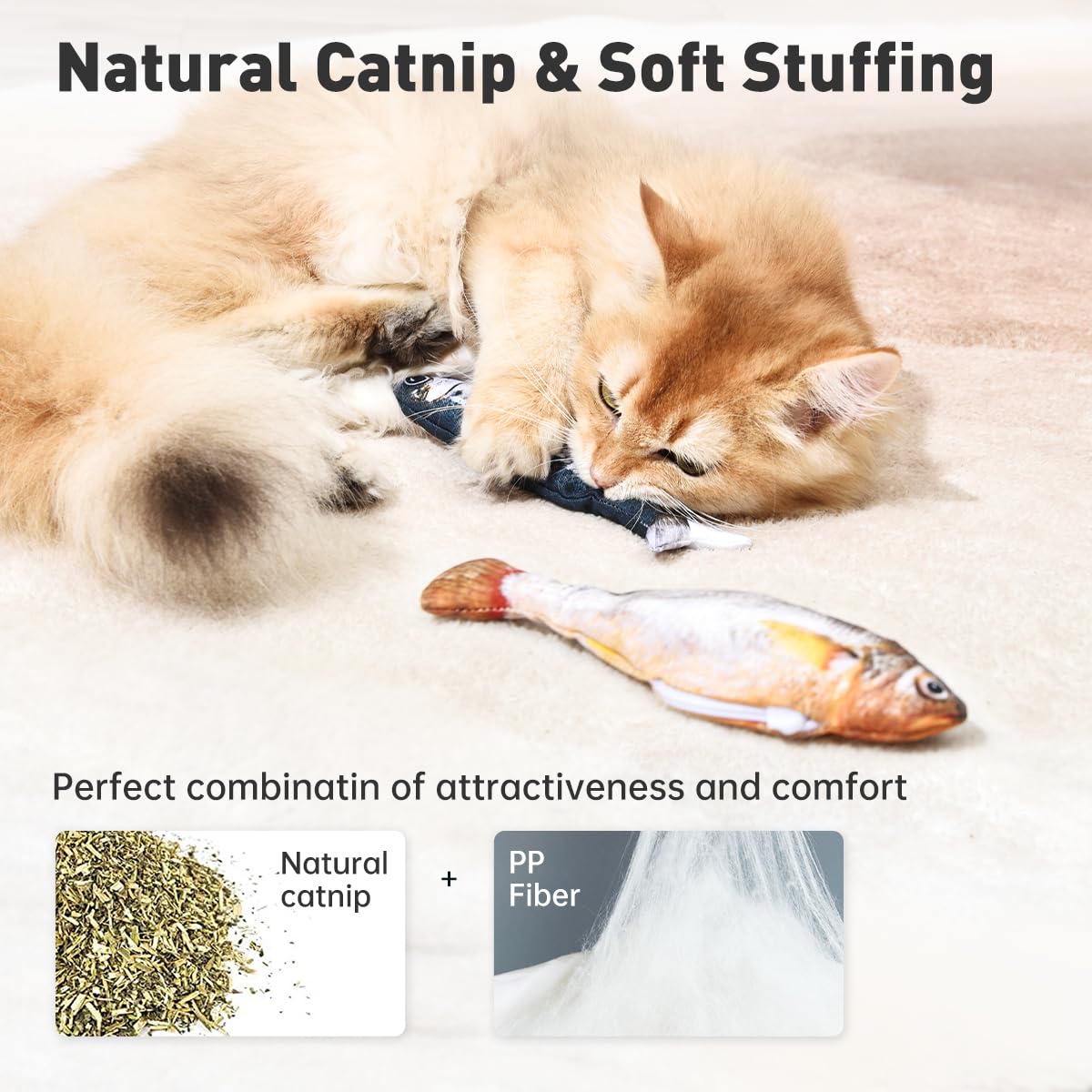 Petgravity pez flotante realista incluye hierba de gato para mayor interés