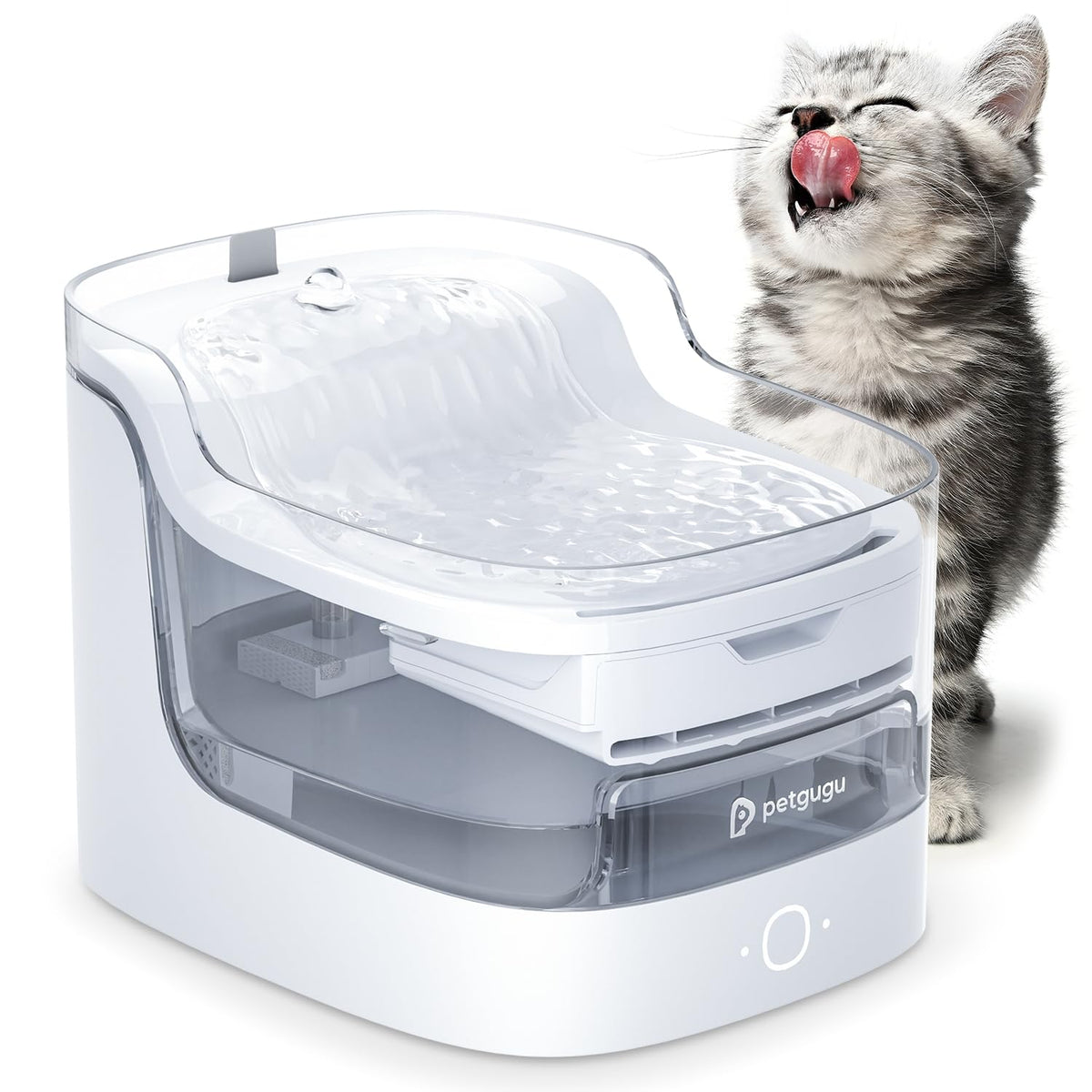 Fuente PETGUGU de 8 capas para gatos, agua más pura.