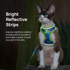 PetThem arnés gato ajustable, ajuste personalizado para un ajuste cómodo y seguro.
