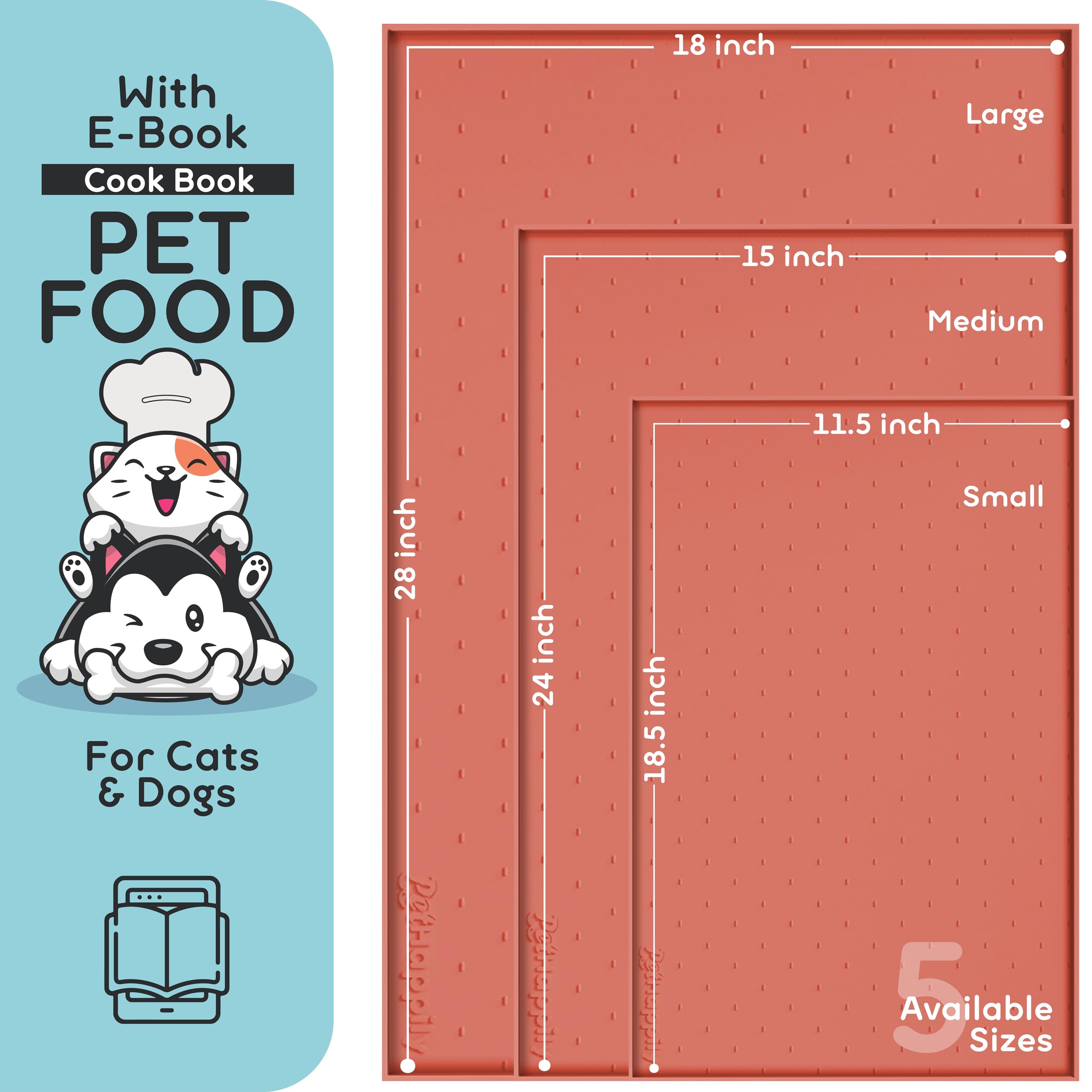 PETHAPPILY tapete impermeable para comida de perro antideslizante protege el suelo.
