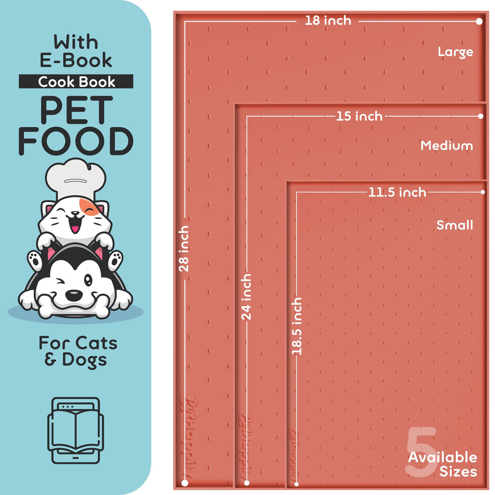 PETHAPPILY tapete impermeable para comida de perro antideslizante protege el suelo.